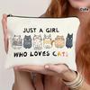 Women Cat Toiletry Bag, Cute Cat Theme Travel Makeup Zipper Pouch, Funny Cat Lover Gift for Daughter Sister Friend