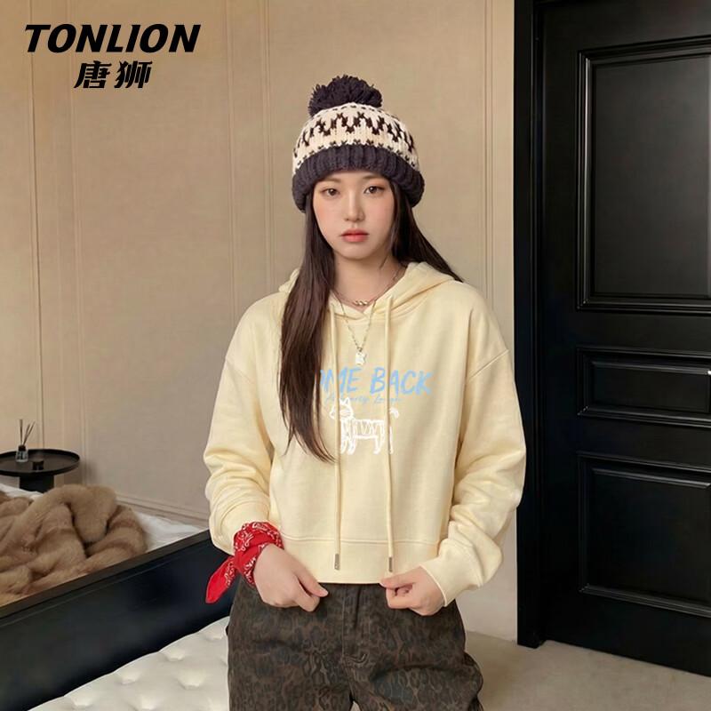 TonLion Women s Short Hooded Sweatshirt L