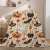 Cozy Halloween Pumpkin & Flannel Throw Blanket - Lightweight,Soft Plush Nap Blanket, Creative Gift Idea