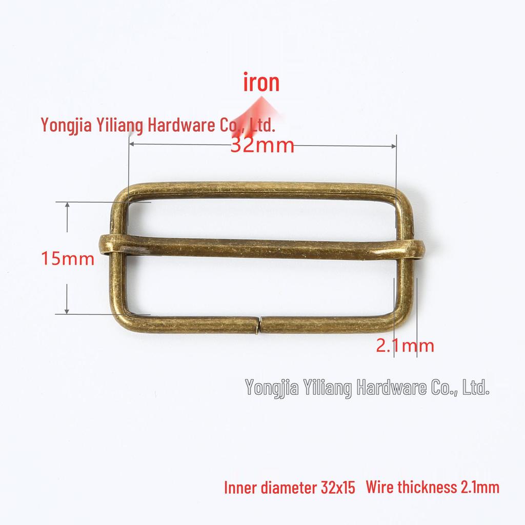 Stainless Steel Adjustable D-Ring Buckle - Copper Three-Speed Wire Pull Design