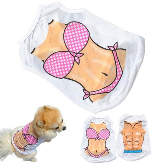 Pet elegante gilet petto muscolo bikini casual puggy vestiti