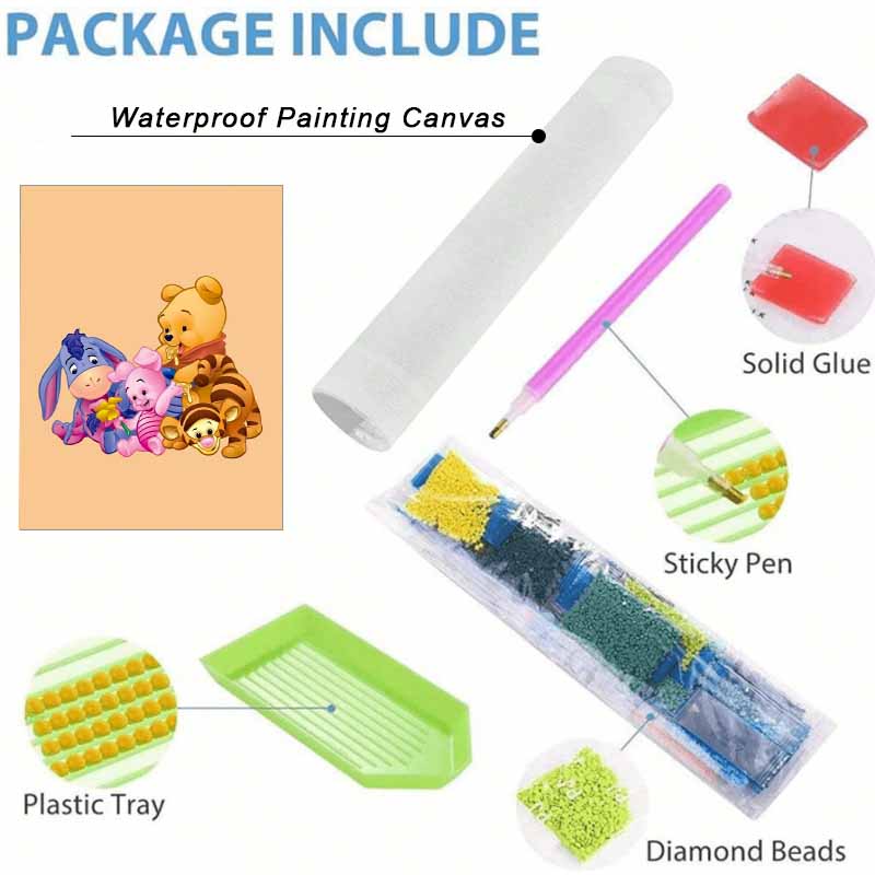 Disney Diamond Art Painting Kit Winnie the Pooh Friends Diamond Mosaic Pictures, Wall Art Crafts, Home Decor