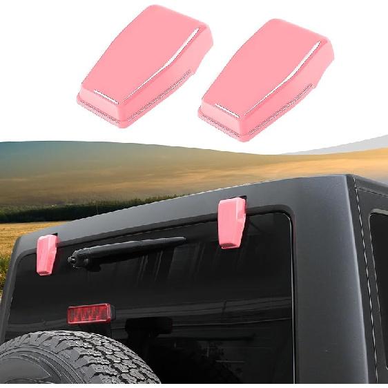 Rear Tail Window Hinge Decorative Cover Trim Compatible With 2007-2018 Jeep Wrangler JK JKU Exterior Accessories (Purple)