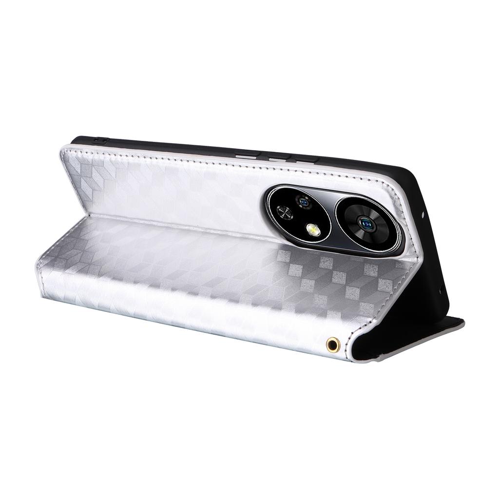 For Ulefone Note 17 Pro Case PU Leather Phone Cover Rhombus Pattern Stand Function