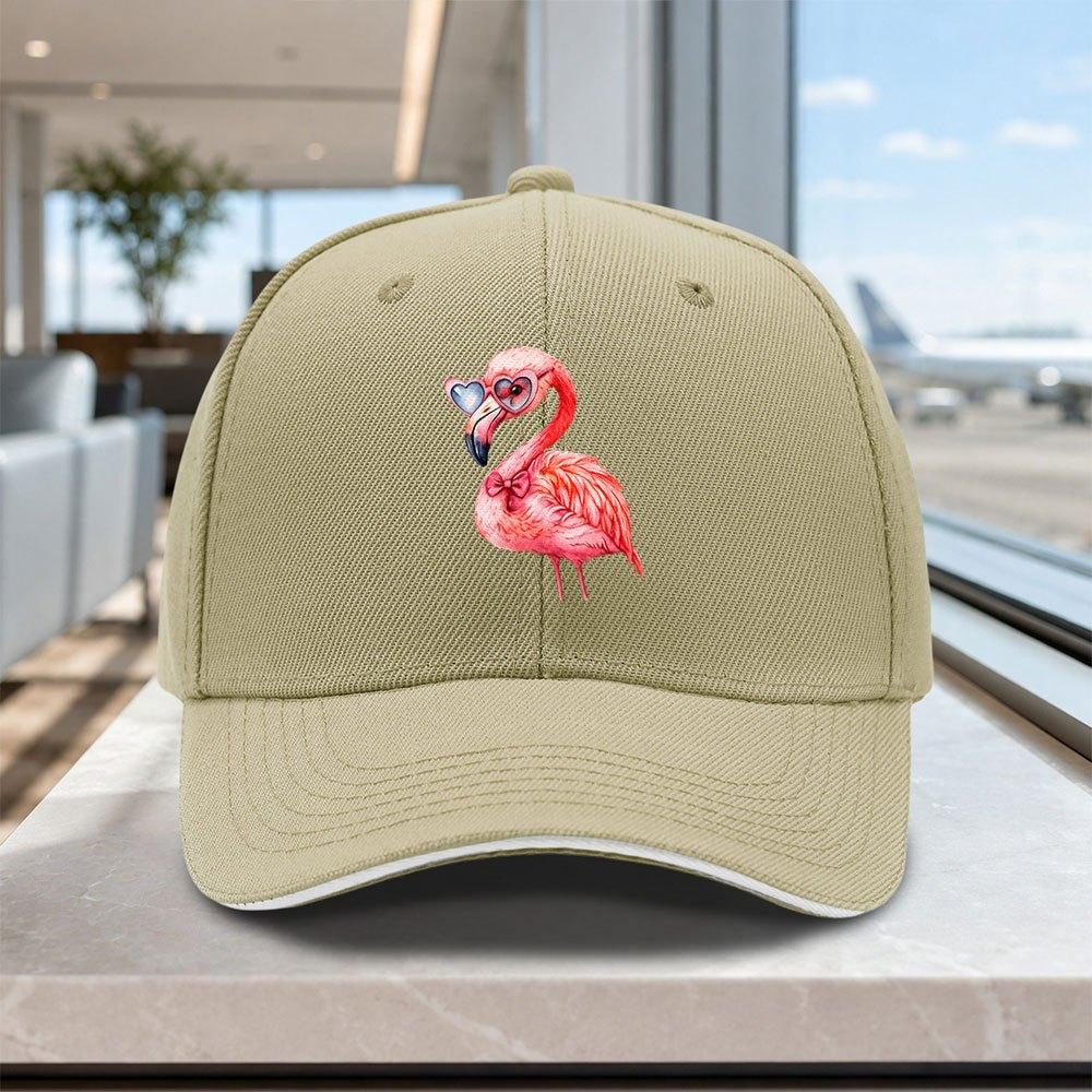 HeartShaped Flamingo Sunglasses Baseball Cap Adjustable Lightweight Unisex Hat for Outdoor Weddings Parties