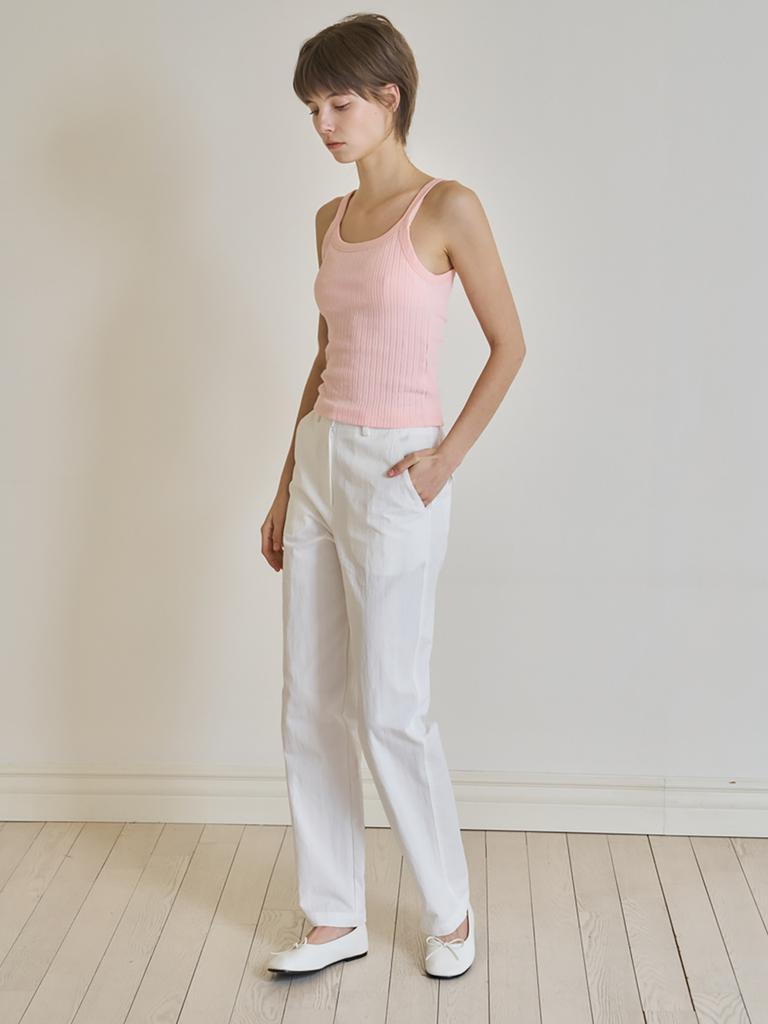 Nowood Ribbed Square Sleeveless (Pink)