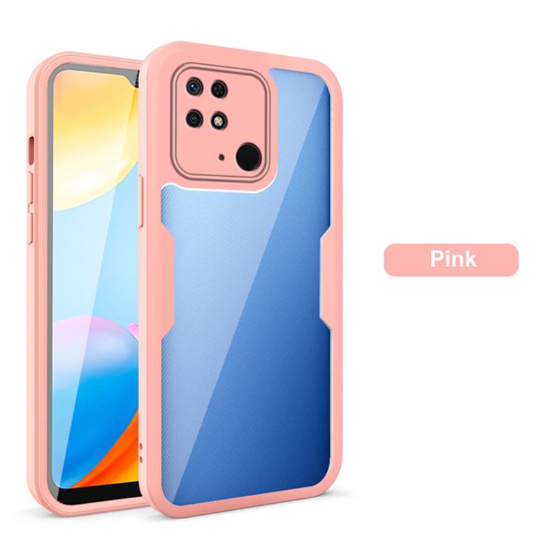 Cover Xiaomi Redmi 12C Antiurto 360°: Custodia 2 In 1 TPU + PC Rigido Con Protezione Schermo Integrata - Trasparente - 5