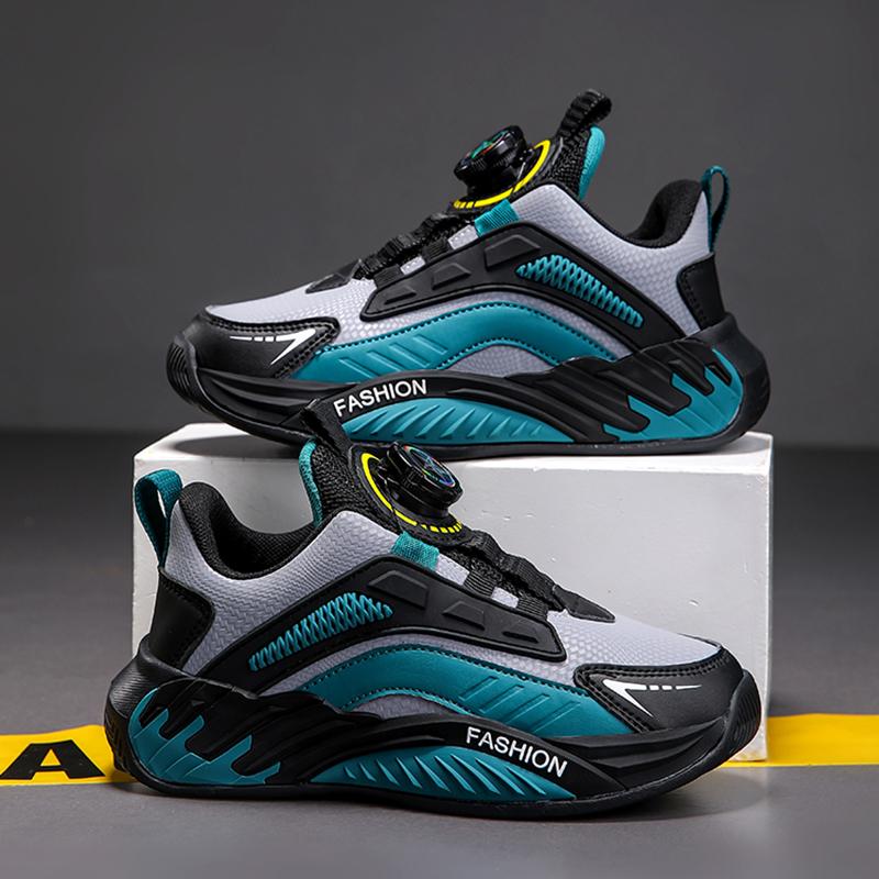 Fashion New Kids Boy Running Sport Shoes Leather Sneakers Children Outdoor Lightweight Breathable Tenis Footwear