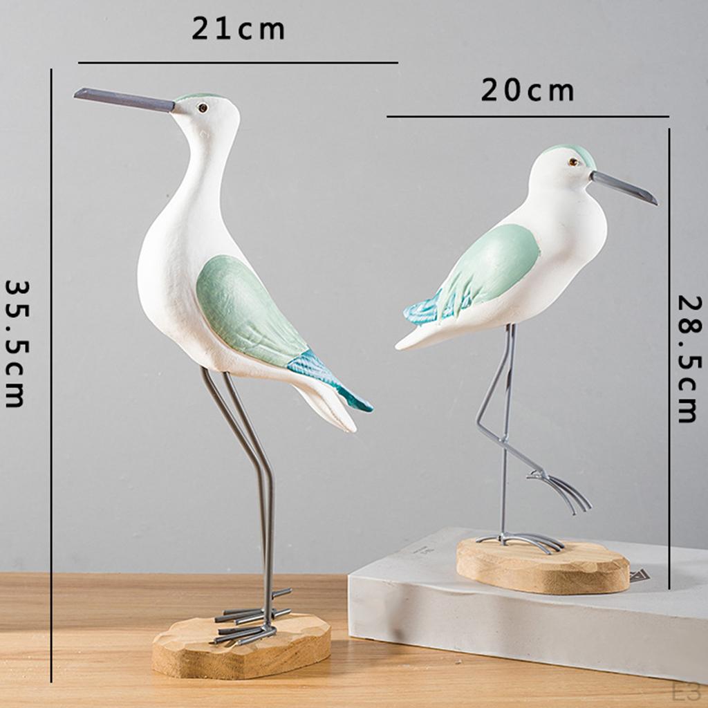 2шт настольные миниатюрные фигурки чайки статуя украшения реквизит патио газон жёлтый — фото 5