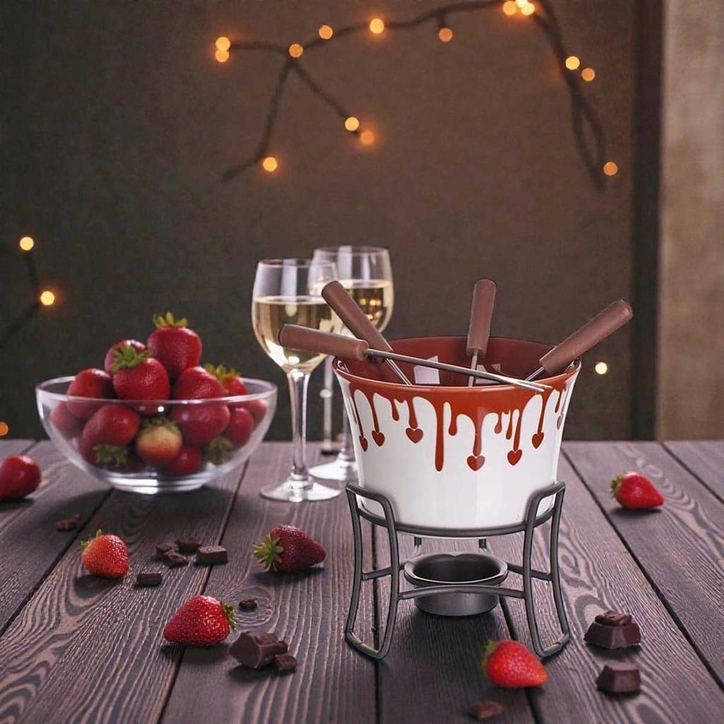 Zestaw Do Fondue Czekoladowego + Widelczyki Banquet Choco Dark