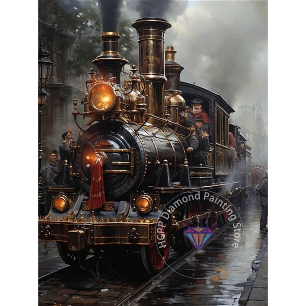 Steampunk Train Diamond Drawing Kit 5D DIY Diamond Embroidery Industrial Punk Handmade Art Exquisite Adult Gift Home Decoration
