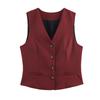 European and American Style Early Autumn New Fashion Slim Vest Solid Color V-neck Vest