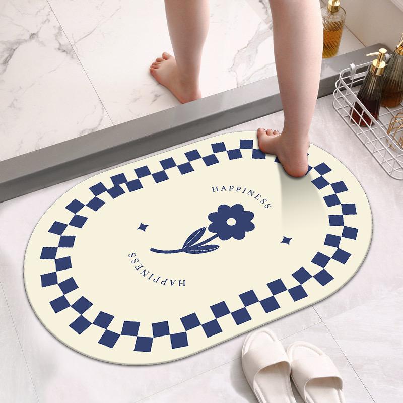 Bathroom floor mat, water-absorbing non-slip mat, home entrance door wear-resistant foot mat, bathroom, kitchen thickened carpet