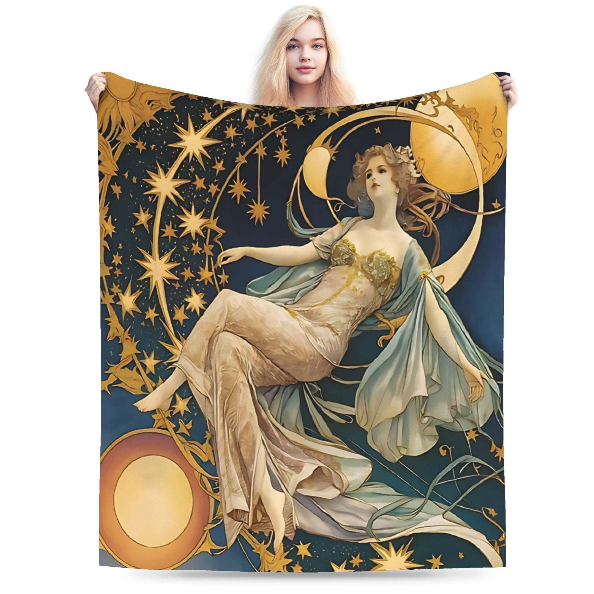 Language of Flowers Alphonse Mucha Plush Blanket Kids Flannel Throw Blanket Warm Customized Quality Bedspread Gift Idea 130x150cm