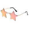 Men And Women Fashionable Solid Color Star Shaped Sunglasses, Dance Party, Holiday Decorative Glasses
