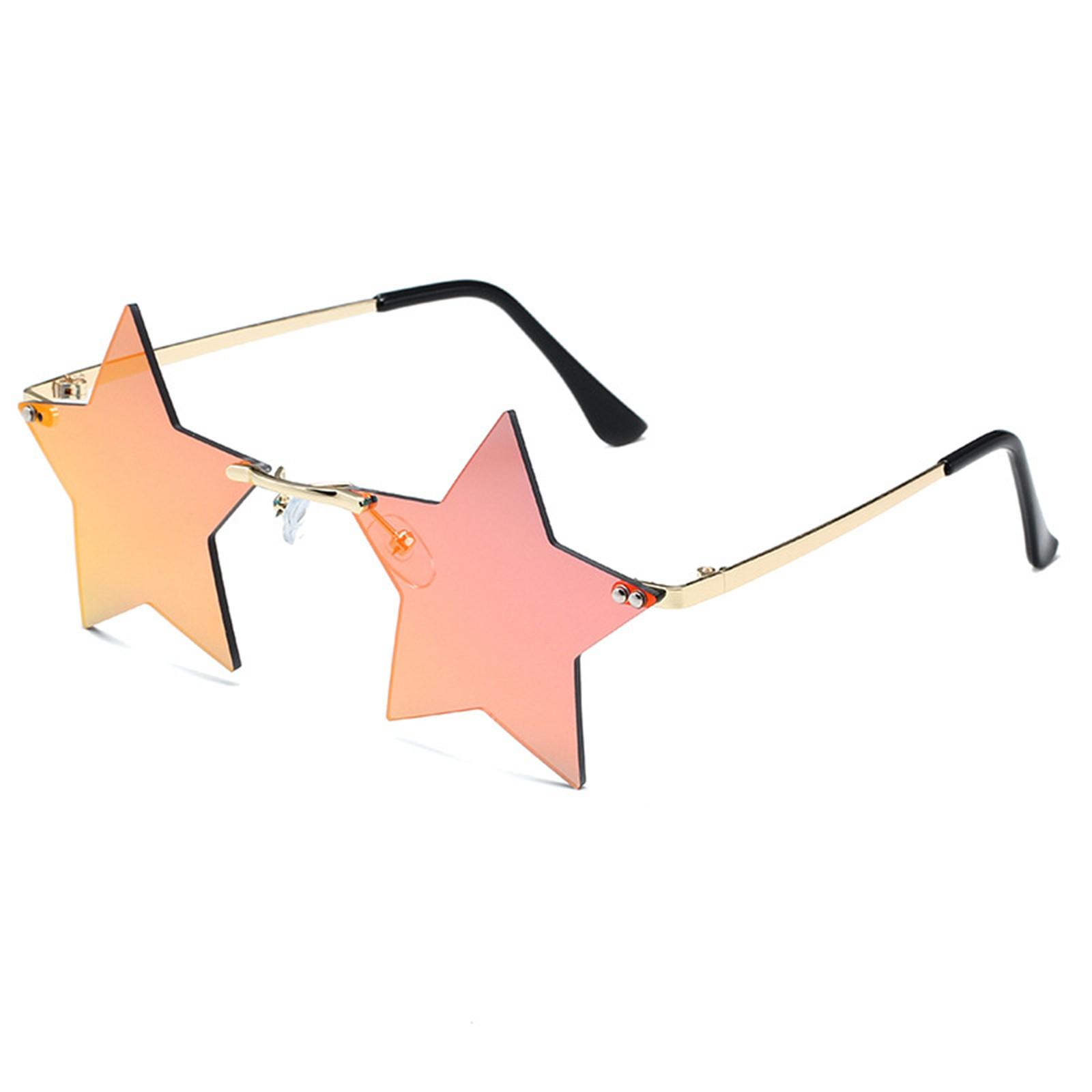 

Мужские и женские модные однотонные солнцезащитные очки в форме звезды, танцевальная вечеринка, праздничные декоративные очки One Size красный