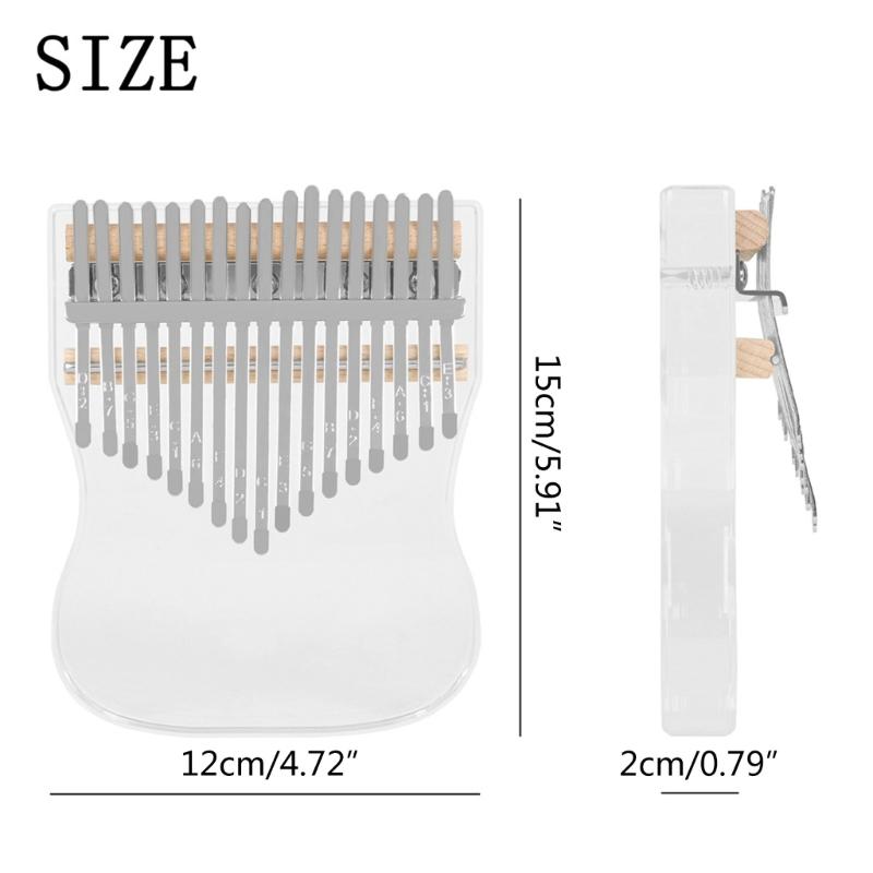 Portable 17 Keys Mini Kalimba Piano Clear Crystal Finger Piano Thumb Piano Musical Instrument Christmas Gift for Kids