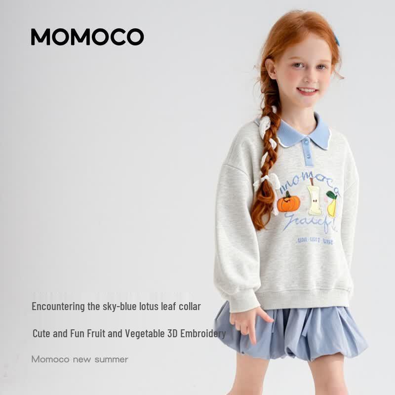 MOMOCO Girl's Autumn Letter Print Sweatshirt