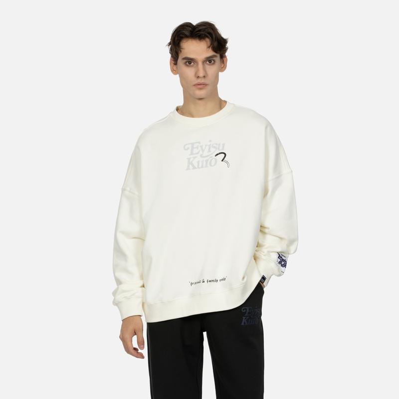 EVISU Sweatshirts Men's Crew Neck Moderate Straight Fit 2EAGNM3SW5227OSFL
