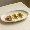 Oval Fish Plate Ceramic Plate Household Dumpling Plate Western Plate Fish Plate Large Steamed Fish Plate Large Plate Tableware