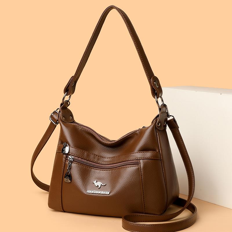 Geantă de umăr vintage pentru femei, piele moale, geantă de mână pentru mamă, geantă crossbody