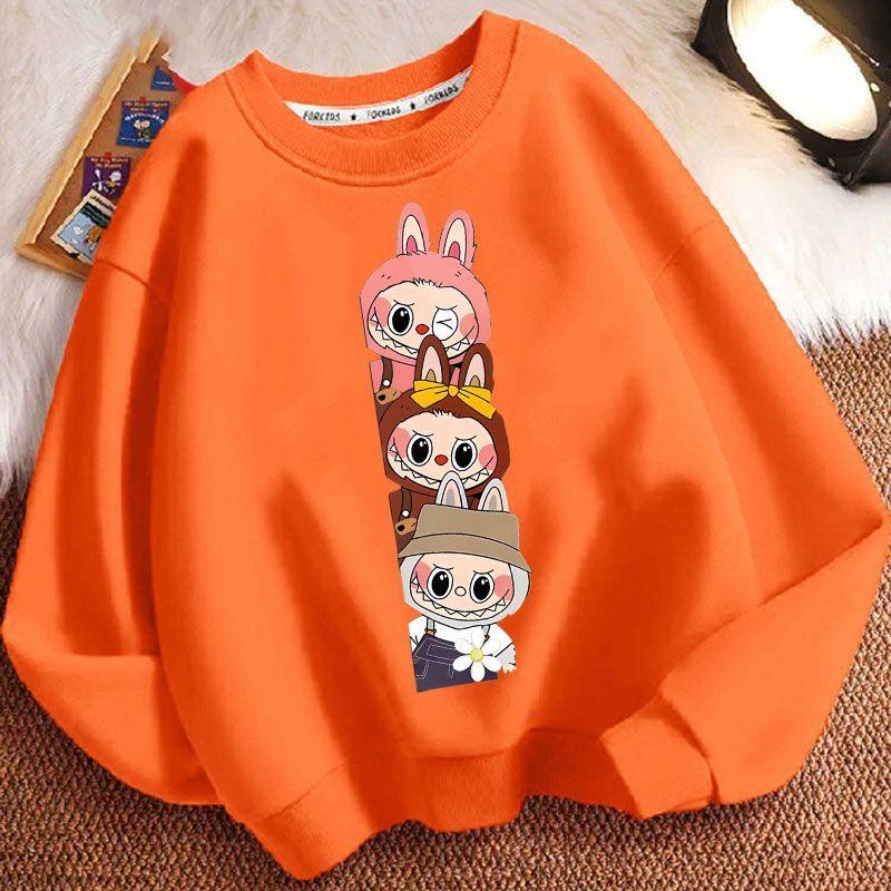 Children's Fashion Sweatshirts, Loose Long-sleeved Sweatshirts for Boys and Girls in Spring and Autumn