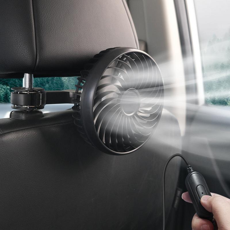 USB Car Fan for Backseat Car Backseat Headrest Cooler Fan with 3 Speeds Quiet Automotive Air Conditioning Cooler for Sedan
