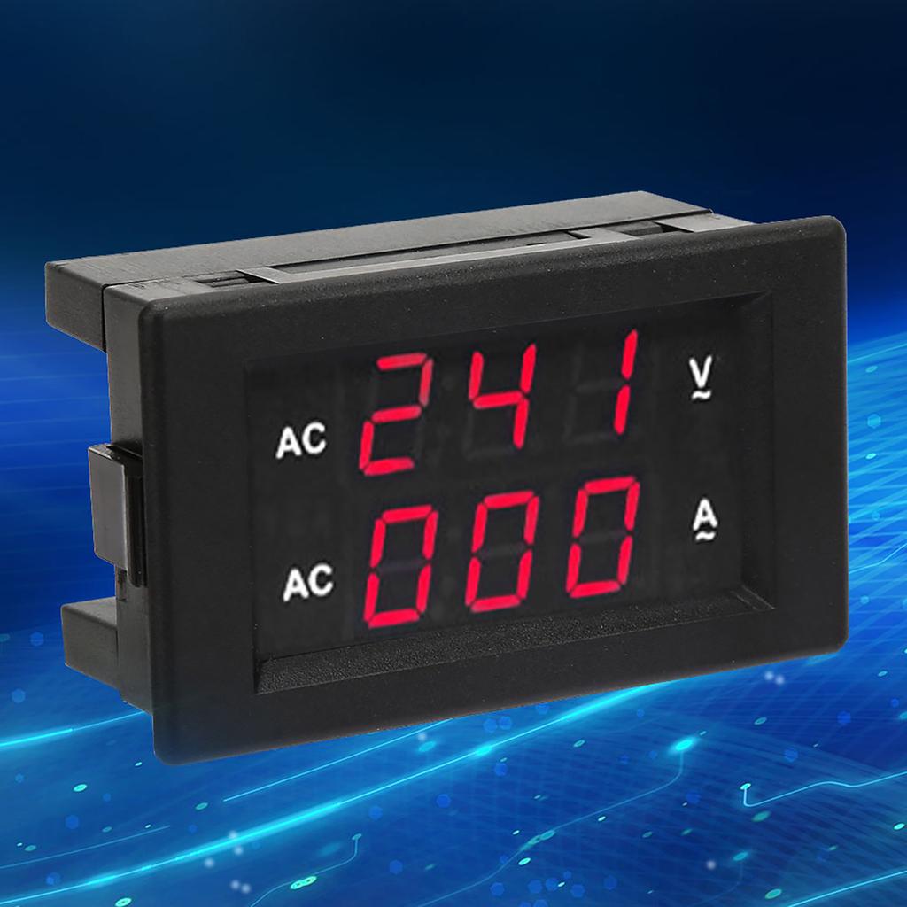 LED Digital Display AC 100.300V Voltmeter 0-100A   Meter(Red Red)