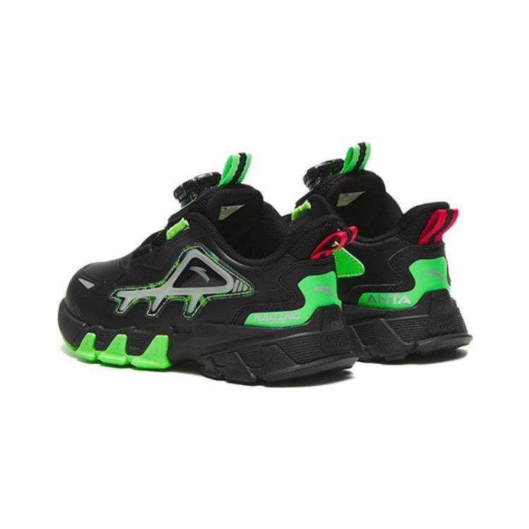 Anta Comfortable Versatile Non-Slip Wear-Resistant Kids Casual Shoes Kids Casual Shoes Black Green 312319980N-4