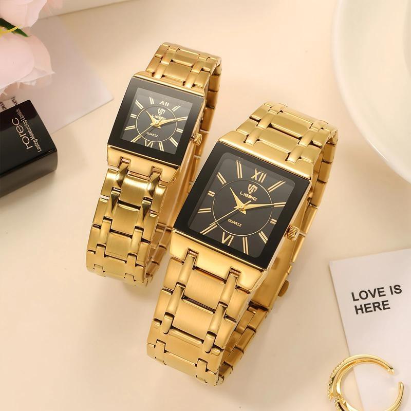 Luxus Goldene Quarz Armbanduhren Für Damen Mode Wasserdicht Damen Herren Uhren Relogio Feminino
