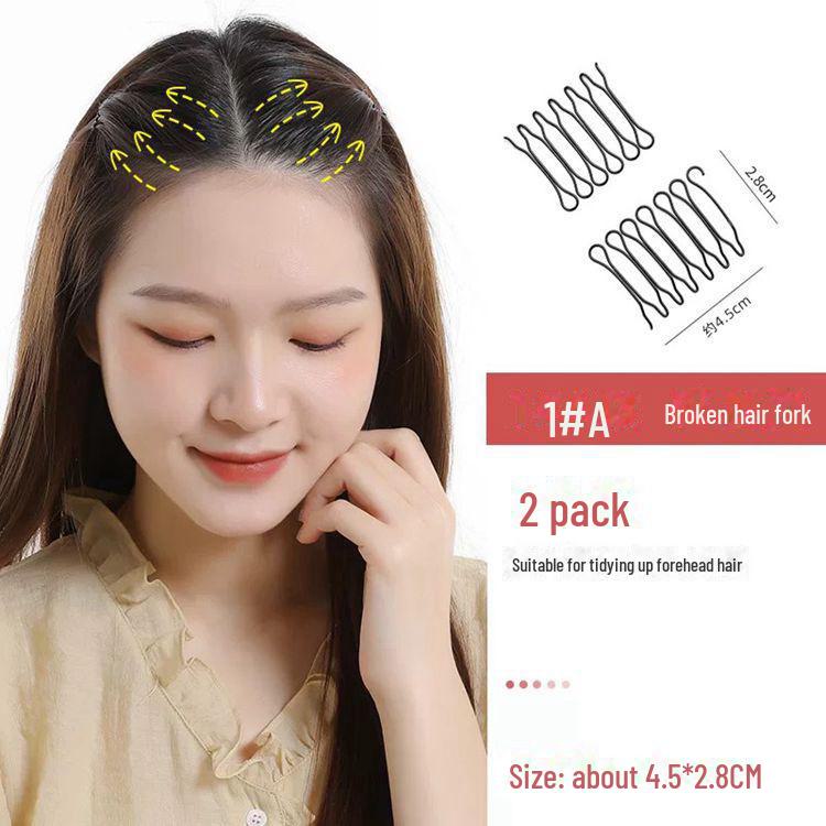 Korean Hairpin: Tidy Broken Hair, No Damage, Invisible Black Bangs Comb