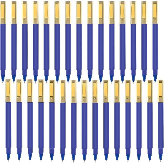 Aozora Aesthetic Pens Ballpoint Super Smooth Writing Pens Bulk 30 pack Medium Point 1.0mm No Bleed Pen with Gold Clip Black Ink