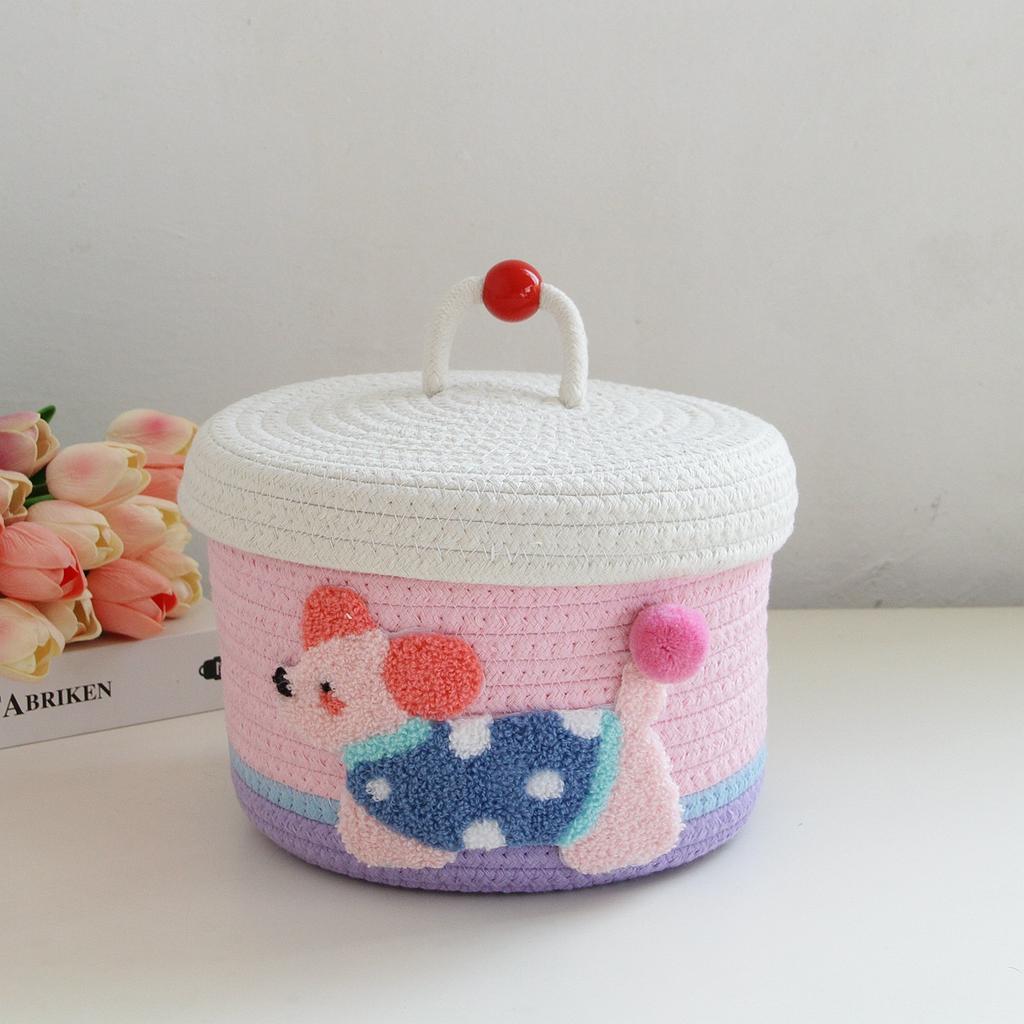 Cartoon Desktop Storage Box, Living Room Coffee Table, Household Storage Basket, Snack, Sundries, Cosmetics Organization