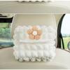 Creative Puff Grid Multifunctional Car Tissue Box Cute Decorative Tissue Holder For Automobile