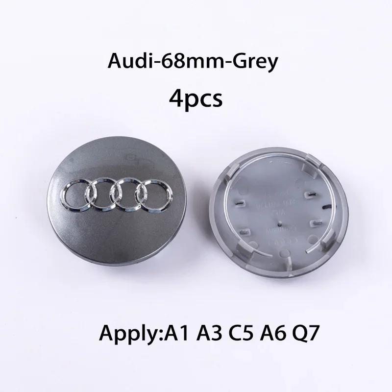 Hub Caps Hot For Audi 4pcs 60mm 61mm 68mm 69mm Audi Hub Caps Car Wheel Center Caps For Audi A1 A2 A3 A4 A5 A6 A7 A8 S3 S6 Q3