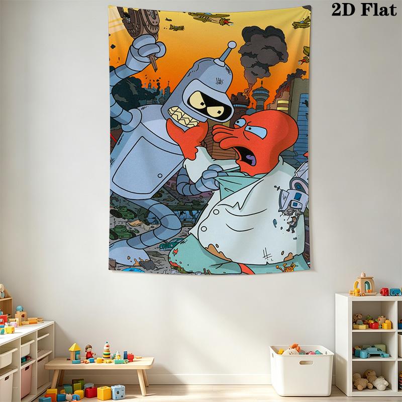 Robot Cartoon Pattern Home Decor Tapestry, Wall Hanging, Decorative RV Wall Cloth.XGT0914369