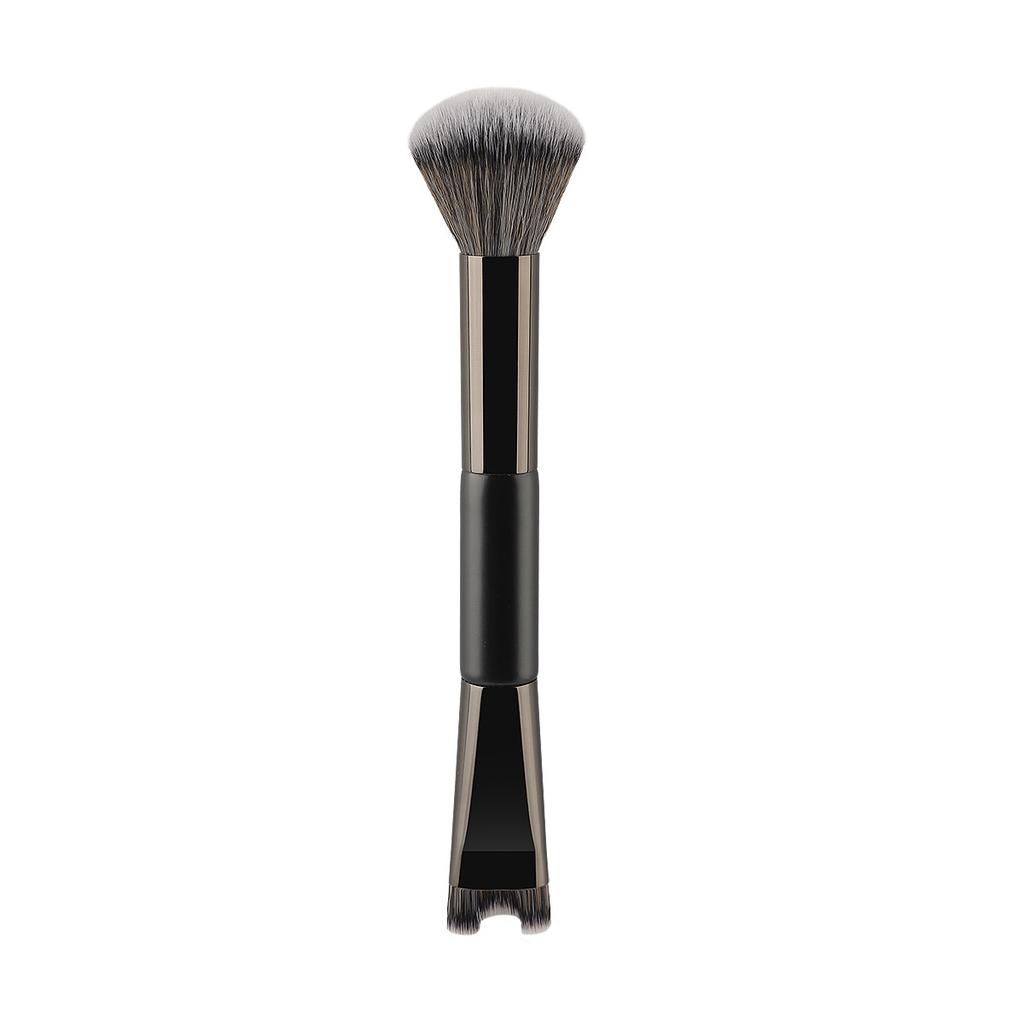 Single double head flame brush head design grooming brush contour smudging concave design oblique knife foundation nose bridge brush