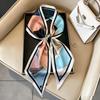 Small long thin bevel silk scarf Women's ethnic style belt Tie hair belt Tie bag ribbon tie yarn scarf Thin scarf