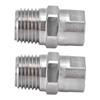 2Pcs Flat Fan Spray Tip Stainless Steel Strong Toughness Durable Adjustable Waterflow Wide Angle Atomizing Nozzle95°