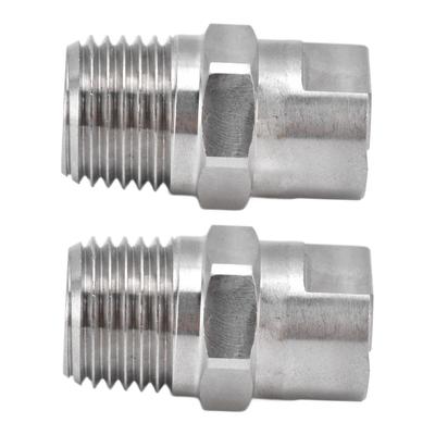 2Pcs Flat Fan Spray Tip Stainless Steel Strong Toughness Durable Adjustable Waterflow Wide Angle Atomizing Nozzle95°