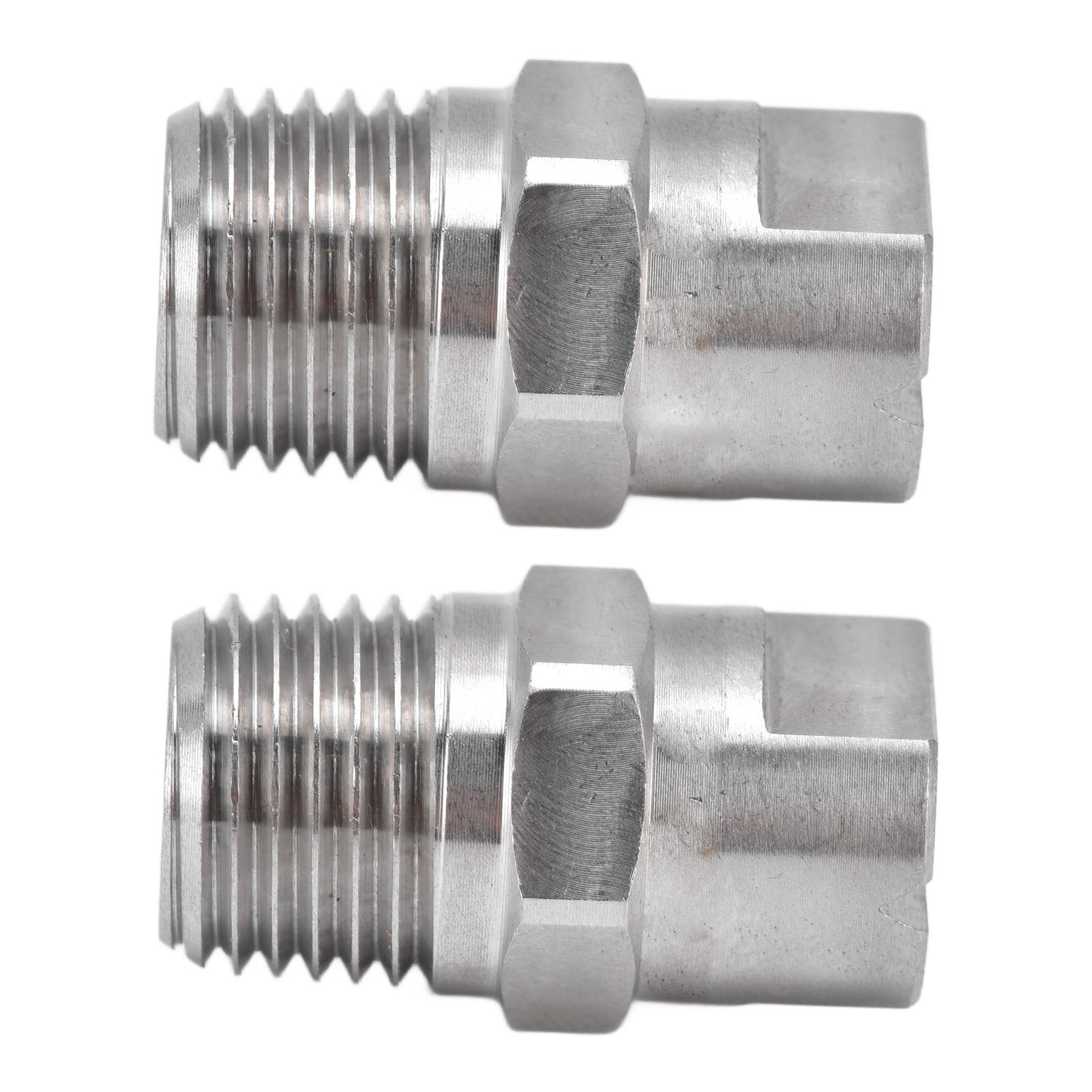 2Pcs Flat Fan Spray Tip Stainless Steel Strong Toughness Durable Adjustable Waterflow Wide Angle Atomizing Nozzle95° Stainless steel