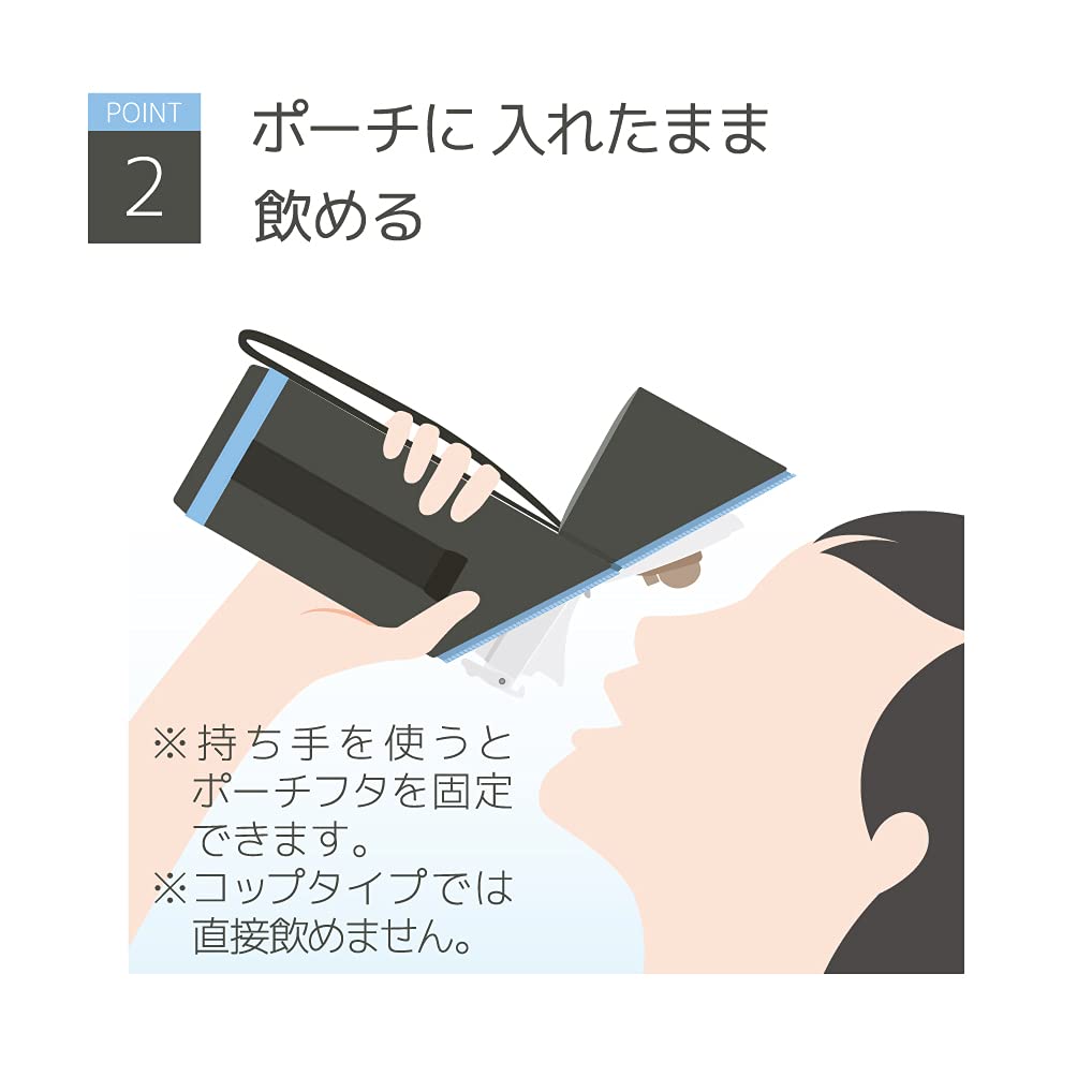 Thermos My Bottle Pouch with Strap, 350-400ml Capacity, Gray Blue, APG-351 GY-BL