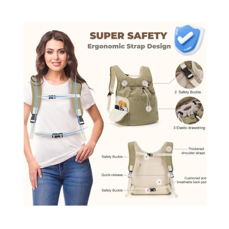 Pet Carrier Bag Cats Small Dogs Breathable Nylon Chest Harness Large Capacity 15-20L Portable Travel