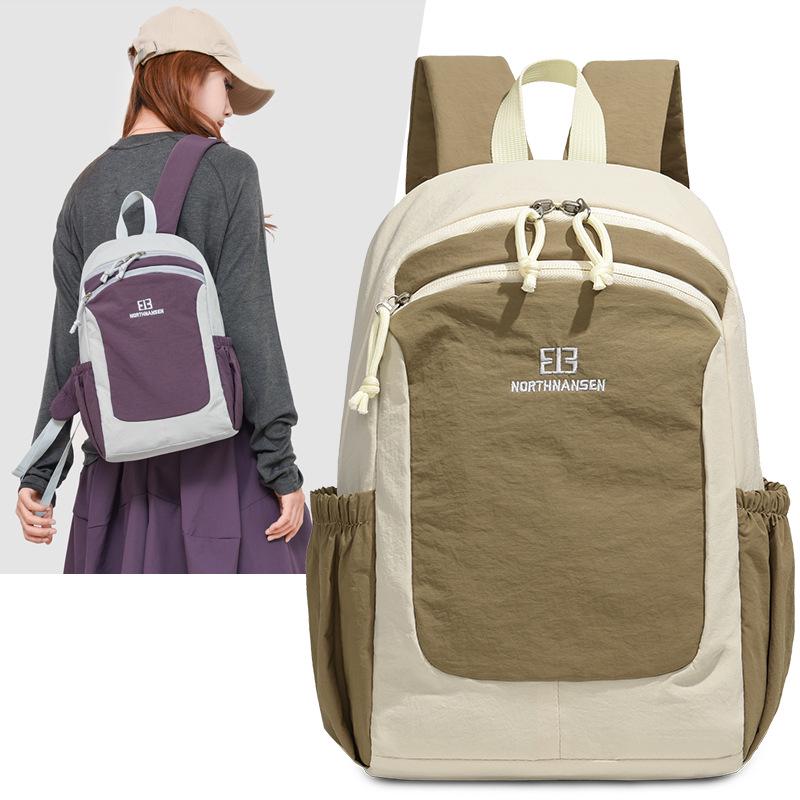 Color-block Cross-border Travel Backpack - Lightweight, Large Capacity, Versatile for Casual, Sports, and Student Use.