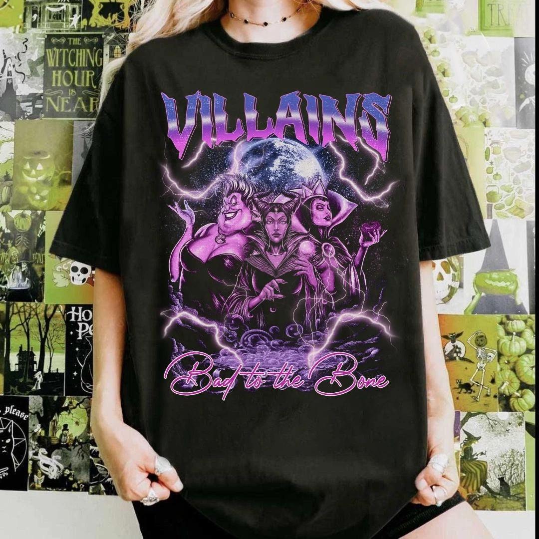 Vintage Disney Villains Bad to the Bone Halloween shirt Unisex Shirt XL