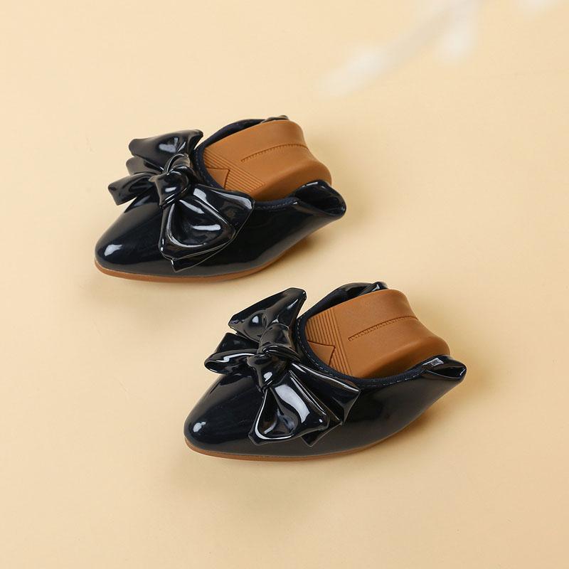 Women's Flats Shoes Solid color Pointed Toe Slip On Patent Leather Woman Shoes Casual Foldable Non-slip Ladies Loafers WSH5331