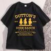 Yellowstone Dutton Ranch Arrows Tshirt Shortsleeved Unisex Women Vintage T Shirt Casual Round Neck Printed Tshirt Clothes Tops