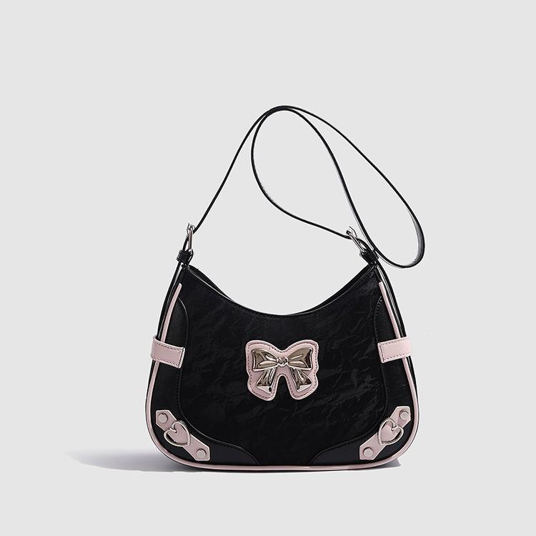 

Niche Y2K butterfly contrast motorcycle armpit bag women s 2025 new American sweet and cool hot girl one-shoulder crossbody bag чорний