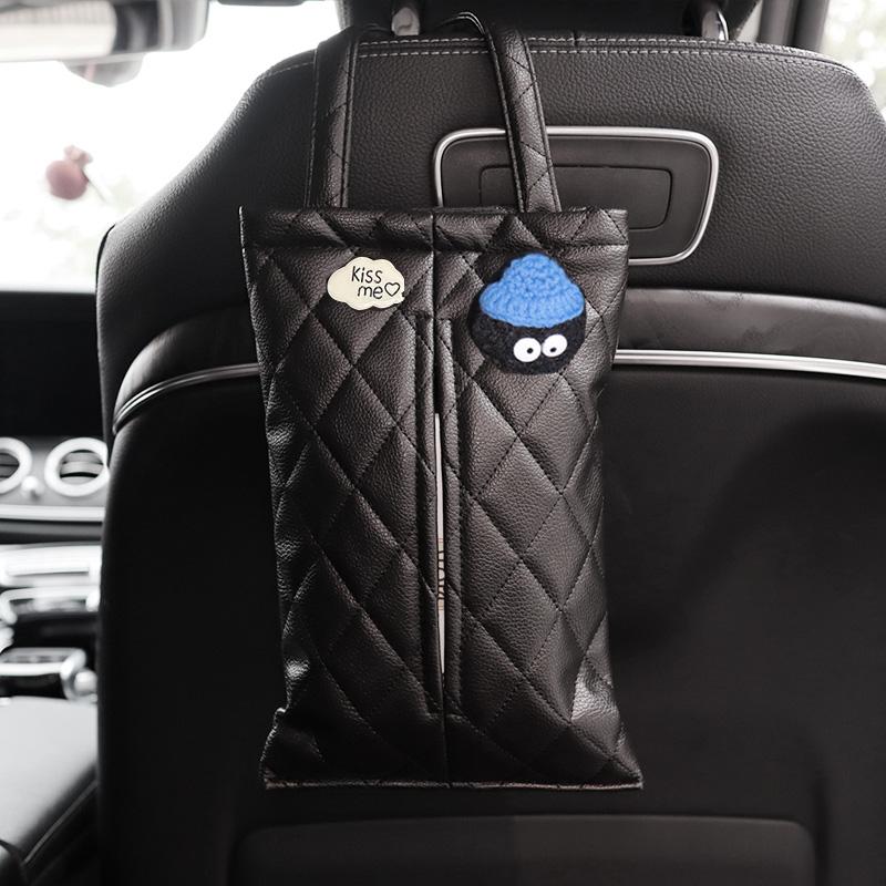 Cute Cartoon Cloud Doll Car Tissue Box Seat Headrest Leather Paper Tower Holder Auto Interior Organizer Styling Car Accessories