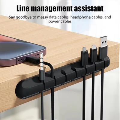 Cable Organizer Cable Clamp Office Mouse Wire Winder Headphone Holder Cord Silicone Phones Line Wire Organizer Clamp USB Winder